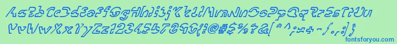 LinotypevisionOblique Font – Blue Fonts on Green Background