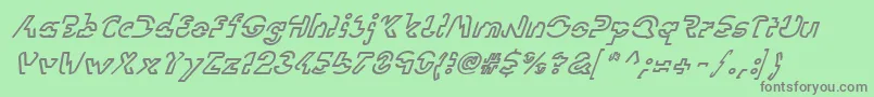 フォントLinotypevisionOblique – 緑の背景に灰色の文字