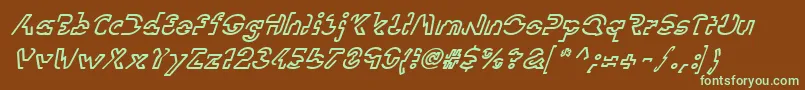 LinotypevisionOblique Font – Green Fonts on Brown Background