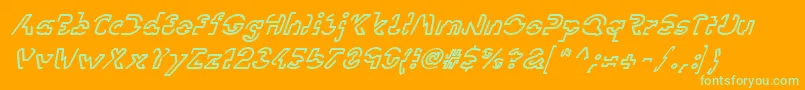 LinotypevisionOblique Font – Green Fonts on Orange Background