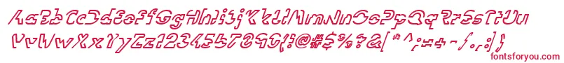 LinotypevisionOblique-Schriftart – Rote Schriften auf weißem Hintergrund