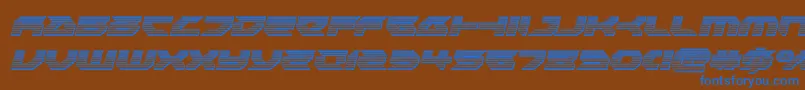 Royalsamuraichromeital Font – Blue Fonts on Brown Background