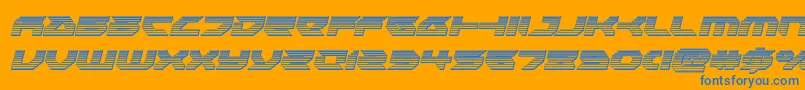 Czcionka Royalsamuraichromeital – niebieskie czcionki na pomarańczowym tle