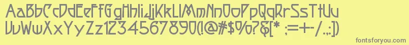 フォントFortunecookienf – 黄色の背景に灰色の文字