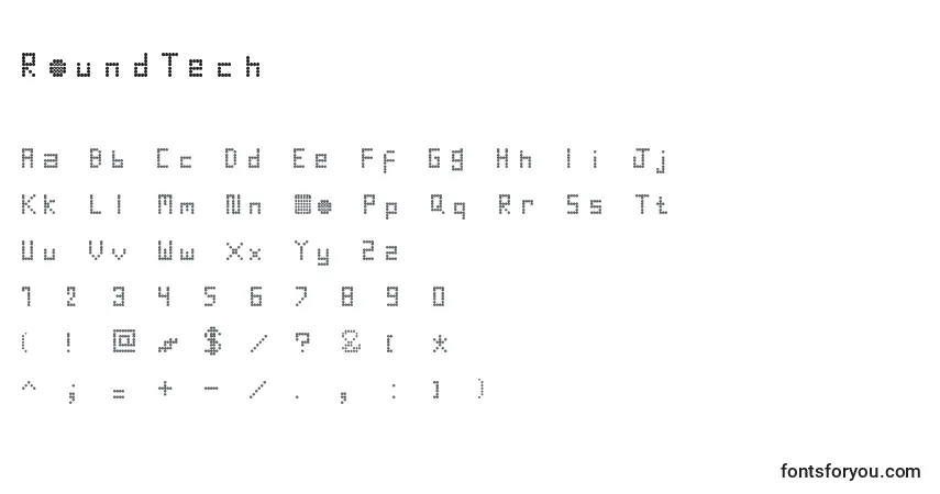 Schriftart RoundTech – Alphabet, Zahlen, spezielle Symbole
