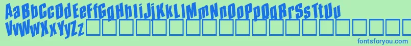 Spund Font – Blue Fonts on Green Background
