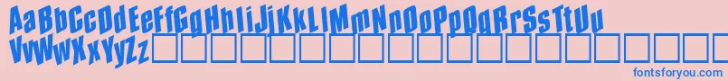 Spund-Schriftart – Blaue Schriften auf rosa Hintergrund