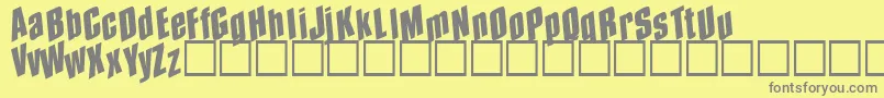 Spund-Schriftart – Graue Schriften auf gelbem Hintergrund