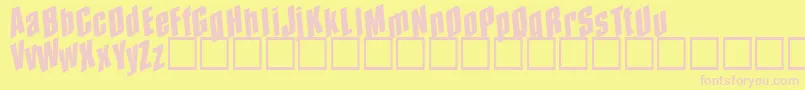 Spund-fontti – vaaleanpunaiset fontit keltaisella taustalla