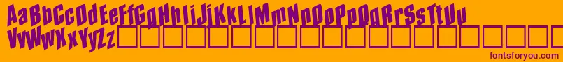 Spund-fontti – violetit fontit oranssilla taustalla