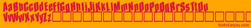 Spund Font – Red Fonts on Orange Background