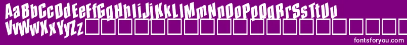 Spund-Schriftart – Weiße Schriften auf violettem Hintergrund