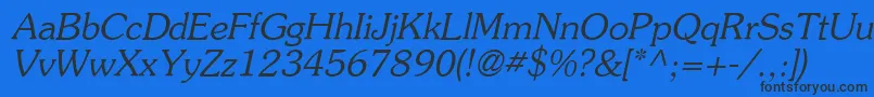 AgSouvenirItalic Font – Black Fonts on Blue Background