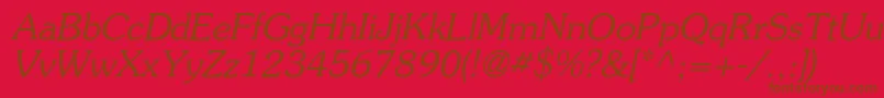 fuente AgSouvenirItalic – Fuentes Marrones Sobre Fondo Rojo