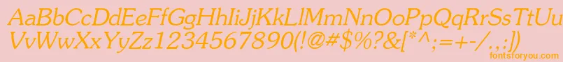 AgSouvenirItalic Font – Orange Fonts on Pink Background