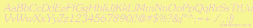 AgSouvenirItalic Font – Pink Fonts on Yellow Background