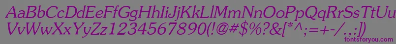 AgSouvenirItalic Font – Purple Fonts on Gray Background