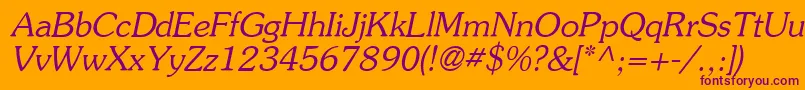 AgSouvenirItalic Font – Purple Fonts on Orange Background