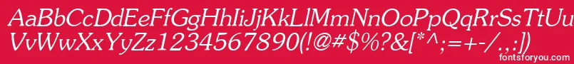 AgSouvenirItalic Font – White Fonts on Red Background