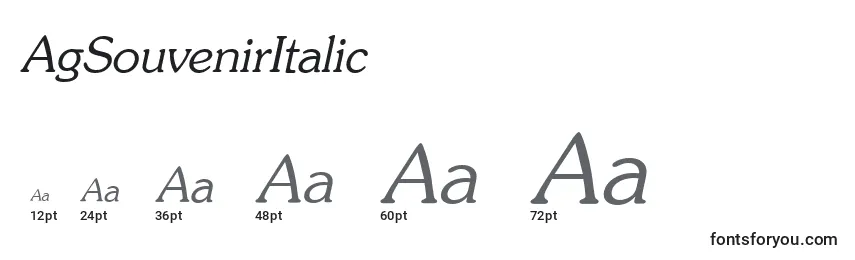 Größen der Schriftart AgSouvenirItalic