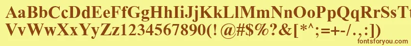 GalatiaSilBold-fontti – ruskeat fontit keltaisella taustalla