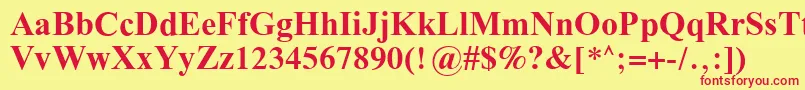 GalatiaSilBold Font – Red Fonts on Yellow Background