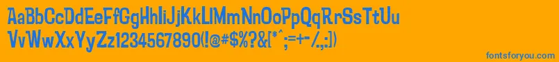 フォントPsychatronic – オレンジの背景に青い文字