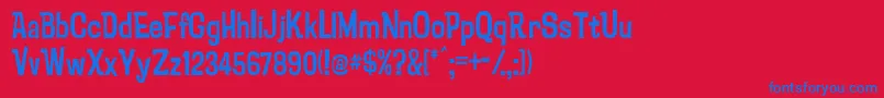 フォントPsychatronic – 赤い背景に青い文字