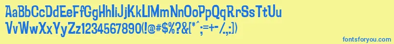 Psychatronic Font – Blue Fonts on Yellow Background