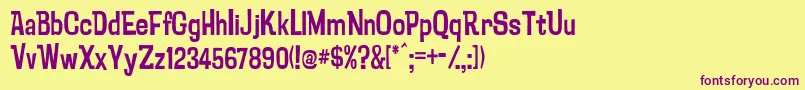 Psychatronic Font – Purple Fonts on Yellow Background