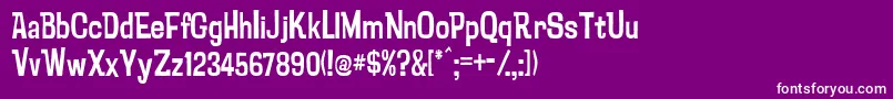 フォントPsychatronic – 紫の背景に白い文字