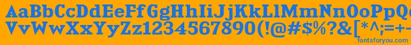 KingsbridgeExBd Font – Blue Fonts on Orange Background