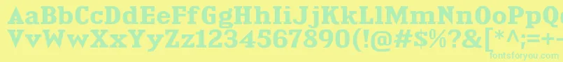 KingsbridgeExBd Font – Green Fonts on Yellow Background