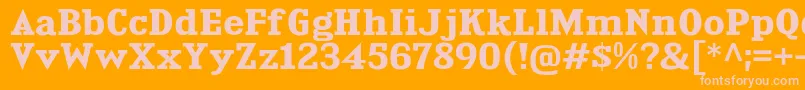 Czcionka KingsbridgeExBd – różowe czcionki na pomarańczowym tle