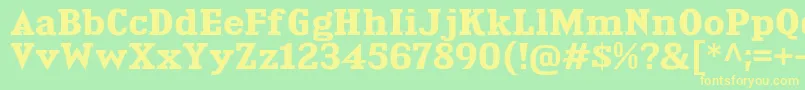 KingsbridgeExBd Font – Yellow Fonts on Green Background