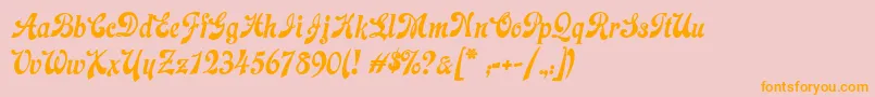 LacledeCat-Schriftart – Orangefarbene Schriften auf rosa Hintergrund