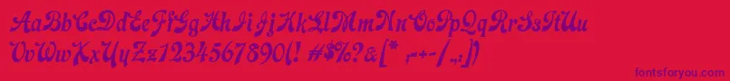 LacledeCat Font – Purple Fonts on Red Background