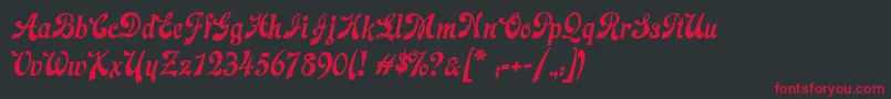 LacledeCat Font – Red Fonts on Black Background