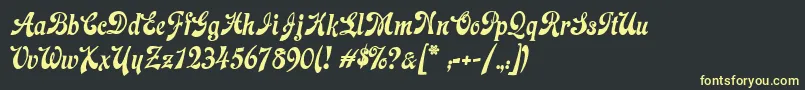 LacledeCat Font – Yellow Fonts on Black Background