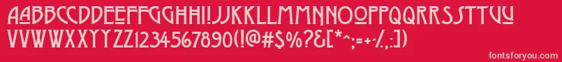 ModernoThree Font – Pink Fonts on Red Background