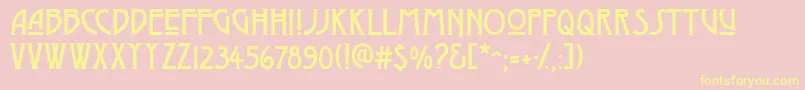 ModernoThree Font – Yellow Fonts on Pink Background