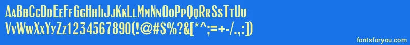 Rubricasmallcapsc Font – Yellow Fonts on Blue Background