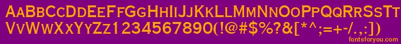 CopperplateGothicLtThirtyAb Font – Orange Fonts on Purple Background