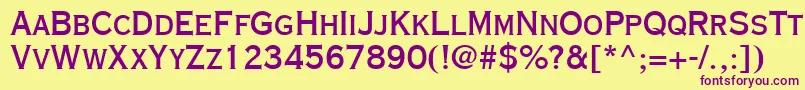 CopperplateGothicLtThirtyAb Font – Purple Fonts on Yellow Background