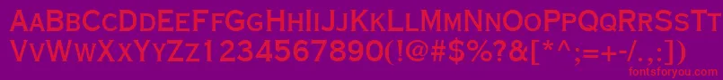 CopperplateGothicLtThirtyAb Font – Red Fonts on Purple Background