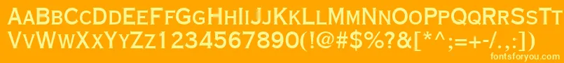 CopperplateGothicLtThirtyAb Font – Yellow Fonts on Orange Background