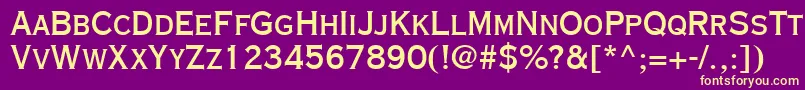 CopperplateGothicLtThirtyAb Font – Yellow Fonts on Purple Background