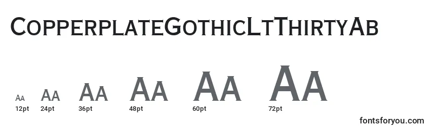 CopperplateGothicLtThirtyAb Font Sizes