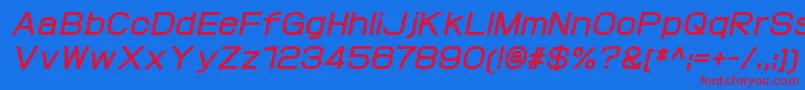 フォントProtofetBolditalic – 赤い文字の青い背景
