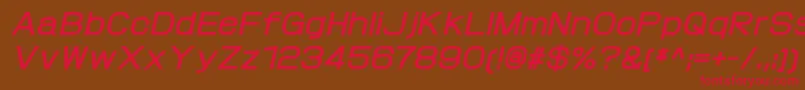 ProtofetBolditalic-fontti – punaiset fontit ruskealla taustalla